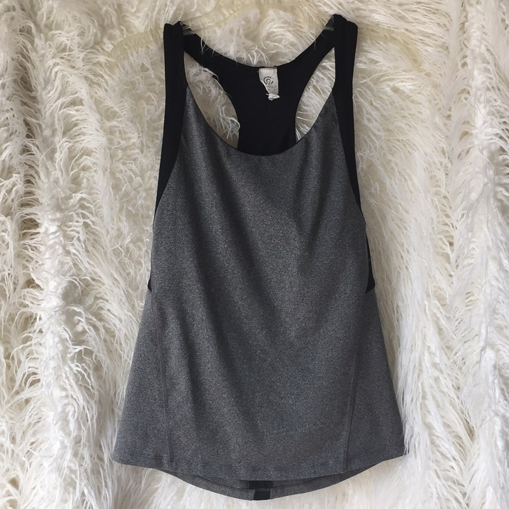 Racerback workout tank top with built in bra